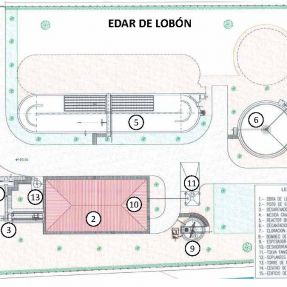Plano EDAR de Lobón / Map of the Lobón WWTP